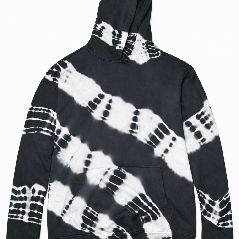 Navy and White Tie-Dye Men's Hoodie